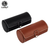 3-digit Watch Storage Box Cylindrical Jewelry Box PU Leather