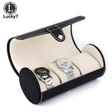 3-digit Watch Storage Box Cylindrical Jewelry Box PU Leather