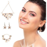 Mermaid Tail Necklace Bracelets Shell Earrings Set