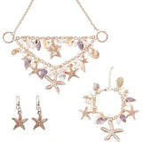 Mermaid Tail Necklace Bracelets Shell Earrings Set