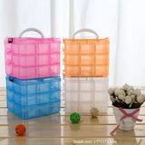 3-Layer 18-Racks Jewelry Storage Box Home Organization Clear Plastic Case