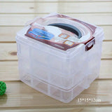 3-Layer 18-Racks Jewelry Storage Box Home Organization Clear Plastic Case