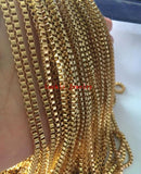 3m Stainless Steel 2.4MM Box-Link Chain Jewelry Finding DIY