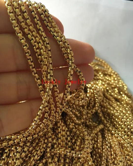 3m Stainless Steel 2.8mm Square Box Link Chain DIY Jewelry Finding