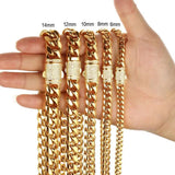 Plated CZ Setting Stainless Steel Chain Bracelet For Men