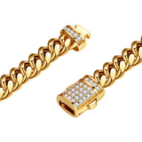 Plated CZ Setting Stainless Steel Chain Bracelet For Men