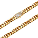 Plated CZ Setting Stainless Steel Chain Bracelet For Men