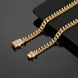 Plated CZ Setting Stainless Steel Chain Bracelet For Men