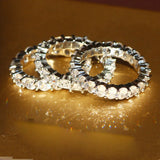 Princess Cut Moissanite Zircon Silver Rings