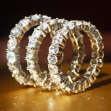 Princess Cut Moissanite Zircon Silver Rings