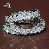Princess Cut Moissanite Zircon Silver Rings