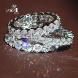 Princess Cut Moissanite Zircon Silver Rings