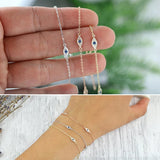 3 pcs CZ Evil Eye Charm Sterling Silver Bracelet Extension