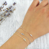 3 pcs CZ Evil Eye Charm Sterling Silver Bracelet Extension