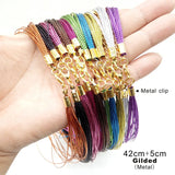 3 pcs Waxed Nylon Rope Chain Necklace Lobster Clasp Adjustable