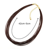 3 pcs Waxed Nylon Rope Chain Necklace Lobster Clasp Adjustable