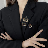 Crystal Crown Brooches Pins Rhinestone Pearl Badges Lady Suit Coat Jewelry
