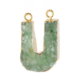 Druzy Pendant Alphabet Charm R Stone Natural Colors Jewelry RT-070-R
