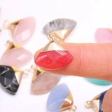3 Natural Stone Pendant Agates Rose Quartzs Labrador for DIY Necklace Bracelet