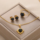 Stainless Steel Natural Stone Jewelry Set for Women