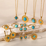 Stainless Steel Natural Stone Jewelry Set for Women
