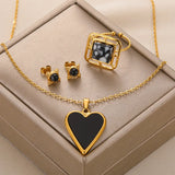 Stainless Steel Natural Stone Jewelry Set for Women
