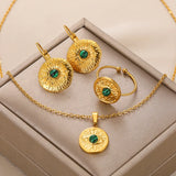 Stainless Steel Natural Stone Jewelry Set for Women