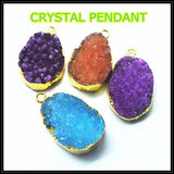 3 Nature Crystal Pendant Necklace Jewelry Findings