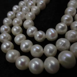 3 Row 8mm Potato Round Freshwater Pearl Necklace