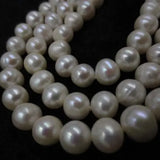 3 Row 8mm Potato Round Freshwater Pearl Necklace