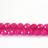 Pink Red Chalcedony Jade Faceted Round Beads 4-12mm DIY Jewelry Making