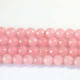 Pink Red Chalcedony Jade Faceted Round Beads 4-12mm DIY Jewelry Making