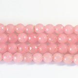 Pink Red Chalcedony Jade Faceted Round Beads 4-12mm DIY Jewelry Making