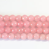 Pink Red Chalcedony Jade Faceted Round Beads 4-12mm DIY Jewelry Making