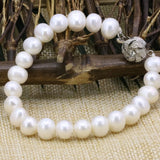 Freshwater Cultured Pearl Beads Strand Bangle Bracelet 7.5 inch
