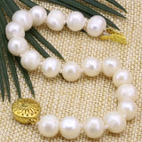 Freshwater Cultured Pearl Beads Strand Bangle Bracelet 7.5 inch