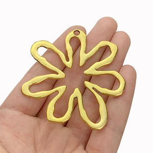 3 Antique Large Hollow Flower Charms Pendants DIY Necklace Jewelry Making