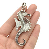 Antique Silver Large Sea Horse Seahorse Charms Pendants Necklace Making 77x29mm