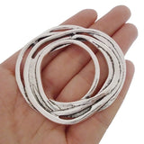 3 x Large Irregular Round Circle Charms Pendants for Necklace Making 63x60mm