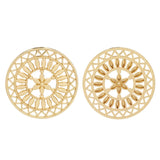 3 Large Filigree Flower Round Charms Pendants for DIY Jewelry Making 47x47mm