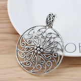 3 x Tibetan Silver Open Filigree Spiral Flower Charms Pendants
