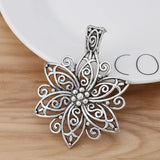 3 x Tibetan Silver Open Filigree Spiral Flower Charms Pendants