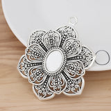 3 x Tibetan Silver Open Filigree Spiral Flower Charms Pendants