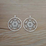 3 Tibetan Silver Archangel Metatron Cube Charms 46x40mm