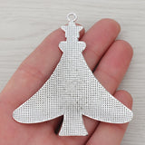 3 Tibetan Silver Christmas Tree Charms Pendants for DIY Necklaces
