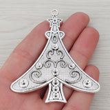 3 Tibetan Silver Christmas Tree Charms Pendants for DIY Necklaces