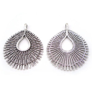 3 Tibetan Silver Large Open Charms Pendants for Necklace Jewelry Making 68x56mm