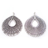3 Tibetan Silver Large Open Charms Pendants for Necklace Jewelry Making 68x56mm