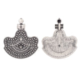 Tibetan Silver Ethnic Fan Charms Pendants Boho Necklace Jewelry