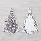 3 Tibetan Silver Christmas Tree Charms Pendants 68x42mm